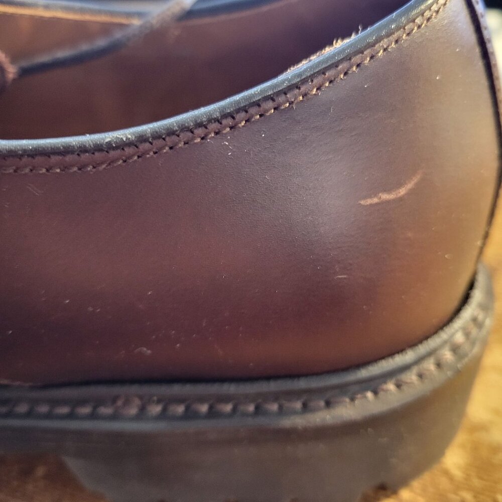 J.Crew Men's Brown Leather Derby Shoes With Vibram Soles Size 9 - Picture 10 of 10